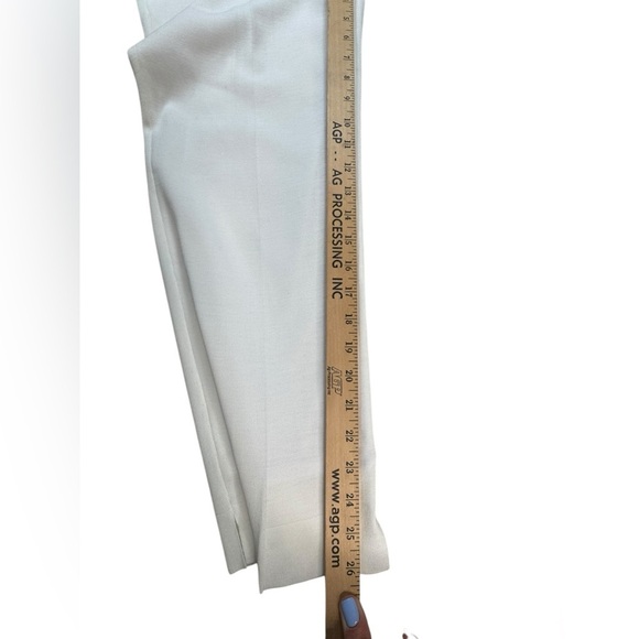Ming Wang White Knit Pull-On Pants Size M Lined Slit Hem Stretch Trousers G5 - Picture 4 of 8